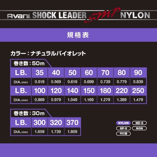 アバニ ショックリーダー SMP ナイロン